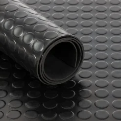 Floordirekt - Rubber Loper, Rubbermat, Circel, 3 Mm, Zwart, 120 X 200 Cm