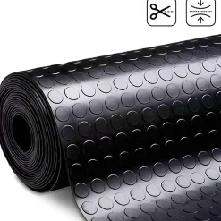 Floordirekt - Rubber Loper, Rubbermat, Circel, 3 Mm, Zwart, 120 X 50 Cm
