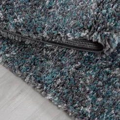 Flycarpets Hoogpolig Vloerkleed - Lorium Gemeleerd Blauw/grijs/crème 200 X 290 Cm