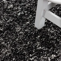 Flycarpets Hoogpolig vloerkleed - Lorium gemeleerd antraciet/wit/grijs 160 X 230 CM