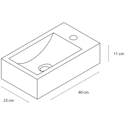 Differnz Fonteinset Cheops Natuursteen wasbak 40 x 23 x 11 CM