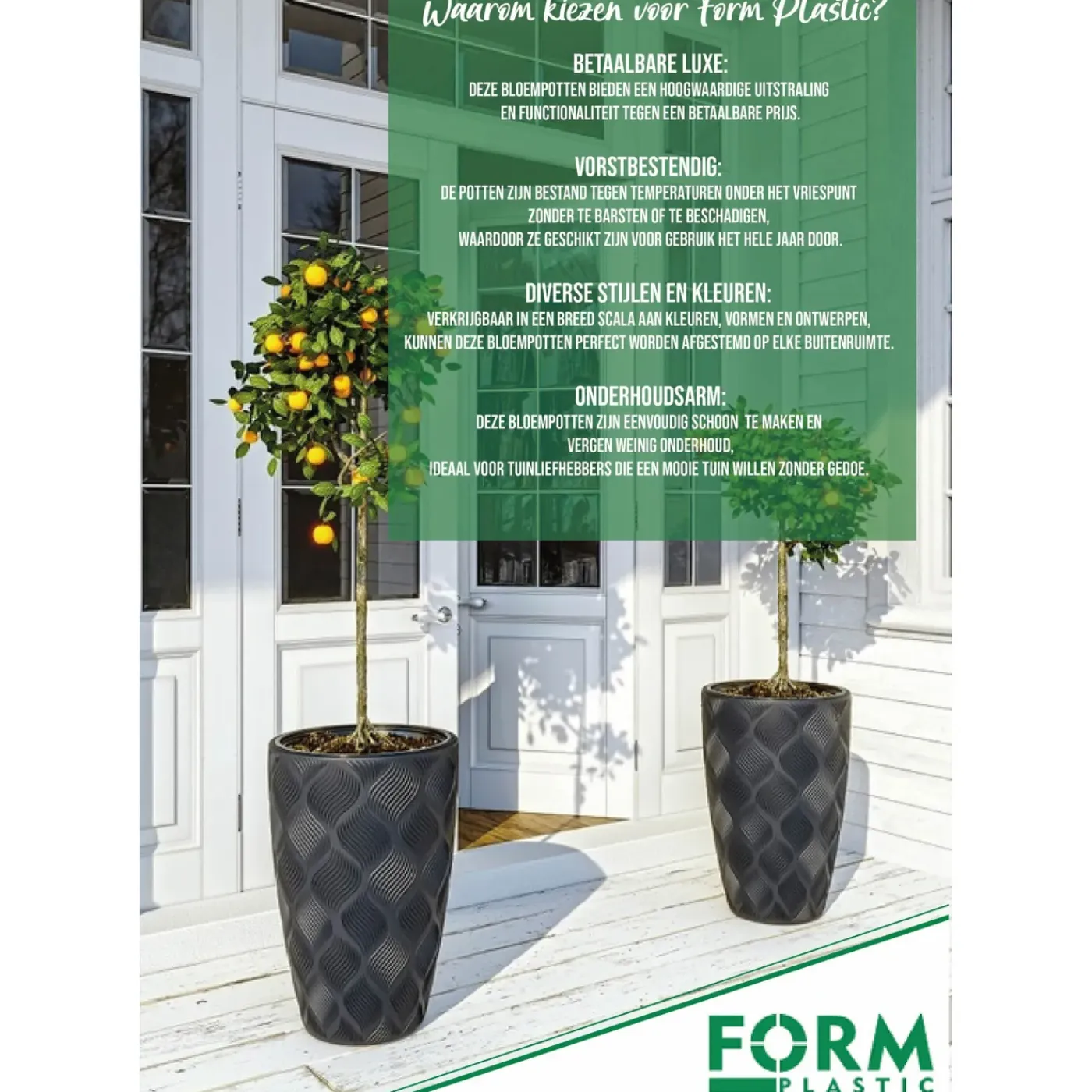 Form Plastic Plantenpot Trolley - Kunststof - Rond - Max 70 Kilo