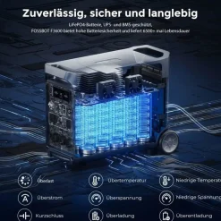 FOSSiBOT F3600PRO Draagbaar Powerstation-3600W 3840Wh LiFePO4 Generator-CampingRV/UPS-Fast charging