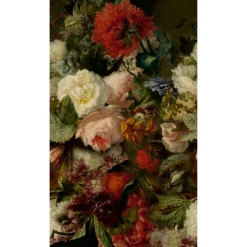 Fotobehang Klassieke Bloemen - Rood - Groen - Roze - 2,80m x 159cm