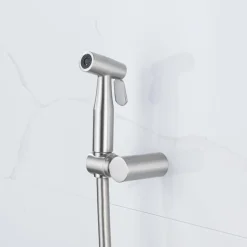 FugaFlow Eccelente Acces Bidetset - Rvs - Handdouche - Slang 150cm - Houder - Geborsteld Rvs Pvd