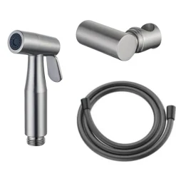 FugaFlow Eccelente Acces Bidetset - Rvs - Handdouche - Slang 150cm - Houder - Geborsteld Rvs Pvd