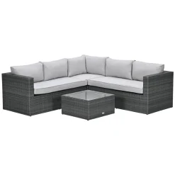 Garden Impressions Loungeset Lyon Donker Grijs 4-delig