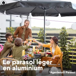 4gardenz Parasol Rond 300 Cm Met Volant - Kantelbaar - Upf50+ - Antraciet