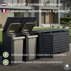 4gardenz Premium Kliko Ombouw 4 Bakken - Containerombouw - Antraciet