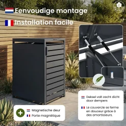 4gardenz Premium Kliko Ombouw 4 Bakken - Containerombouw - Antraciet