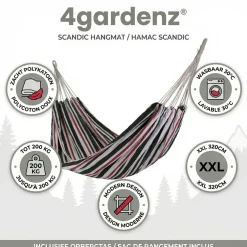 4gardenz Scandic Hangmat Polykatoen 320x150 Cm -- Comfortabel & Sterk