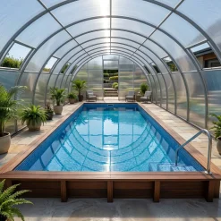 Garten Dream - Zwembad Overkapping - Nero - 5x10m - Verzinkt Staal - 10mm Polycarbonaat