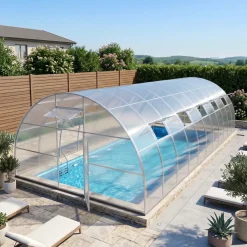 Garten Dream - Zwembad Overkapping - Nero - 5x6m - Verzinkt Staal - 10mm Polycarbonaat
