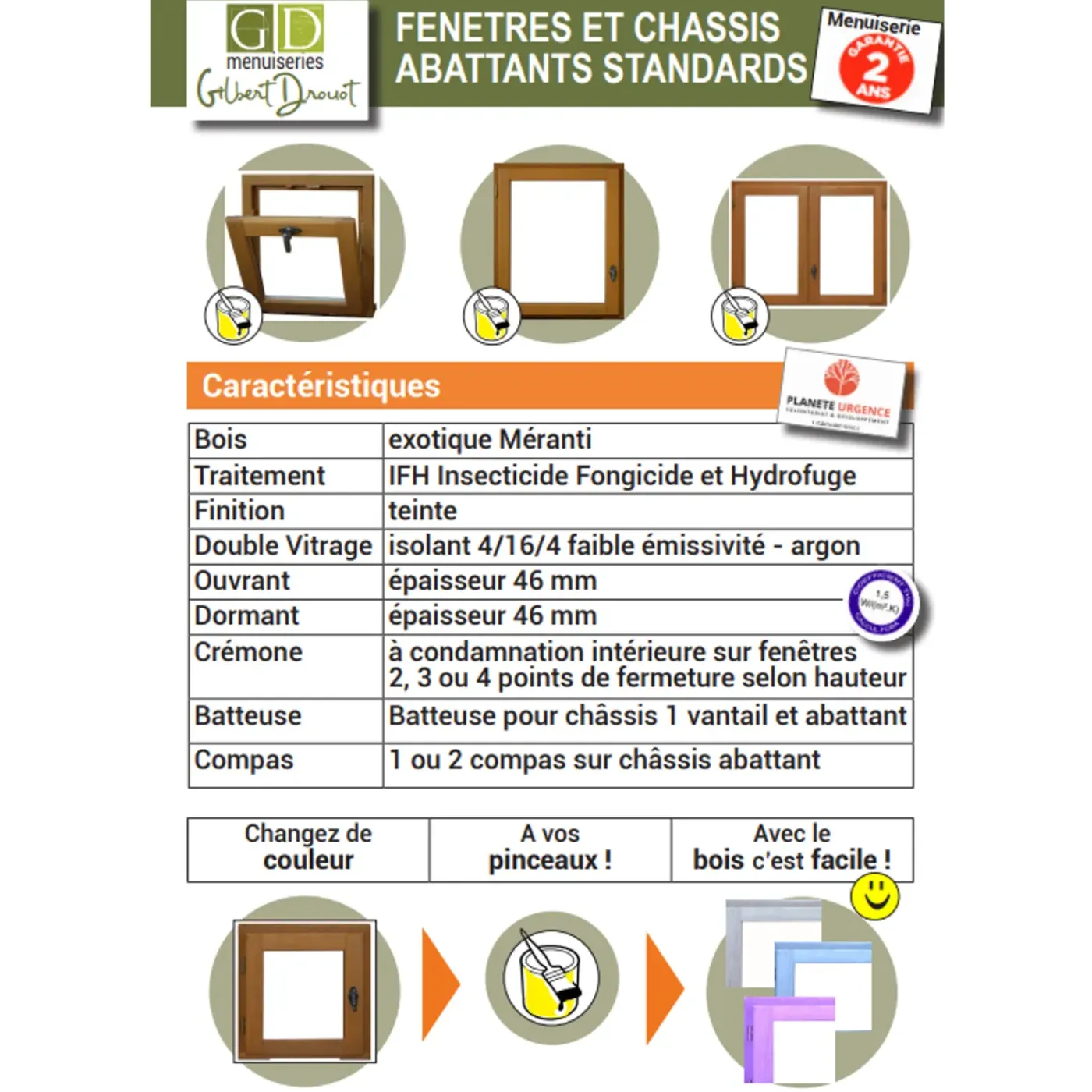 GD Menuiseries - Houten Klepframe H60 X L100 Tafelribben