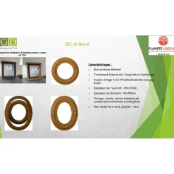 Gd Menuiseries - Oeil De Boeuf Hout H70 X L70 Ribbentafel