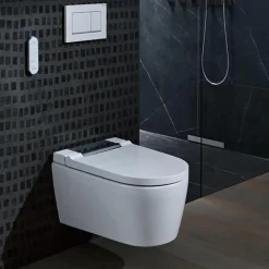 Geberit Aquaclean Sela Douche-wc – Oriëntatielicht & Ladydouche – Wit, Designafdekking Chroom