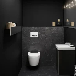 Geberit Aquaclean Sela Douche-wc – Oriëntatielicht & Ladydouche – Wit, Designafdekking Chroom