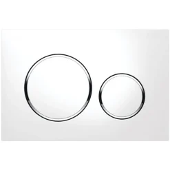 Geberit Bedieningspaneel Sigma 20 - Kunststof - Wit/Chroom - Tweeknops - 24,6x16,4cm