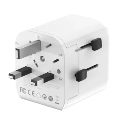 Gembird - Geaarde Universele Reisstekker Met Usb Lader, 20 W, Wit