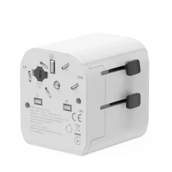 Gembird - Geaarde Universele Reisstekker Met Usb Lader, 12 W, Wit