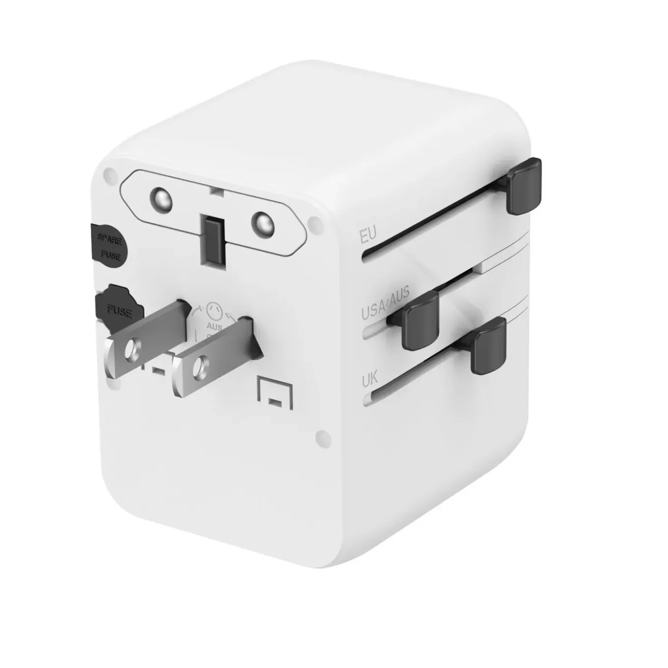 Gembird - Universele Reisstekker Met Usb Lader, 20 W, Wit