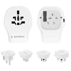 Gembird - Universele Reisstekkerset Met Usb Lader, 20 W, Wit