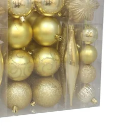 Gerimport Kerstballen En Ornamenten -56x - Goud Kunststof