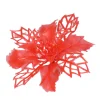 Gerimport Kerstboom Bloemen Op Clip - 6x - Rood - Kunststof