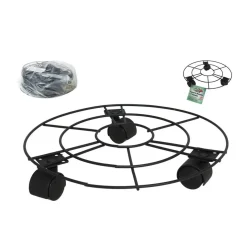 Gerimport Planten Trolley - Multiroller - Rond - Zwart - 25 Cm