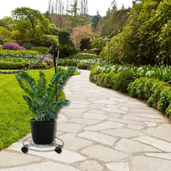 Gerimport Planten Trolley/multiroller - Grijs - Metaal - D35 Cm
