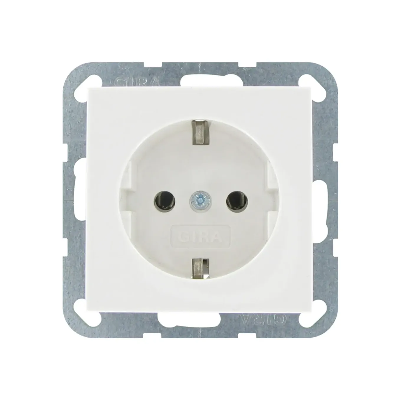 Gira inbouwstopcontact ST55 met aarde (randaarde) 1-polig wit IP20