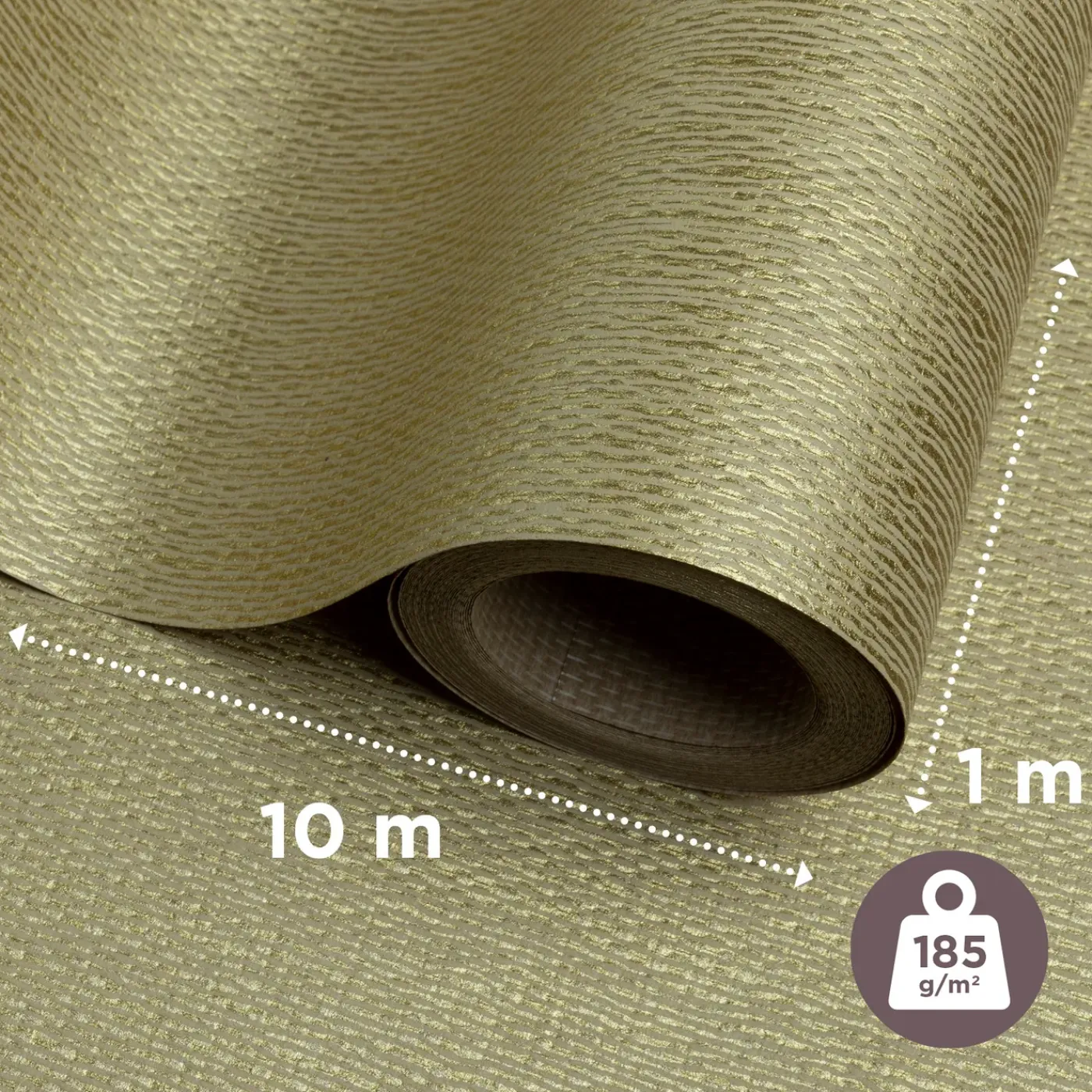 Overig Glasweefselbehang Novelio Nature charm Gold - 10 m - 185 g/m²