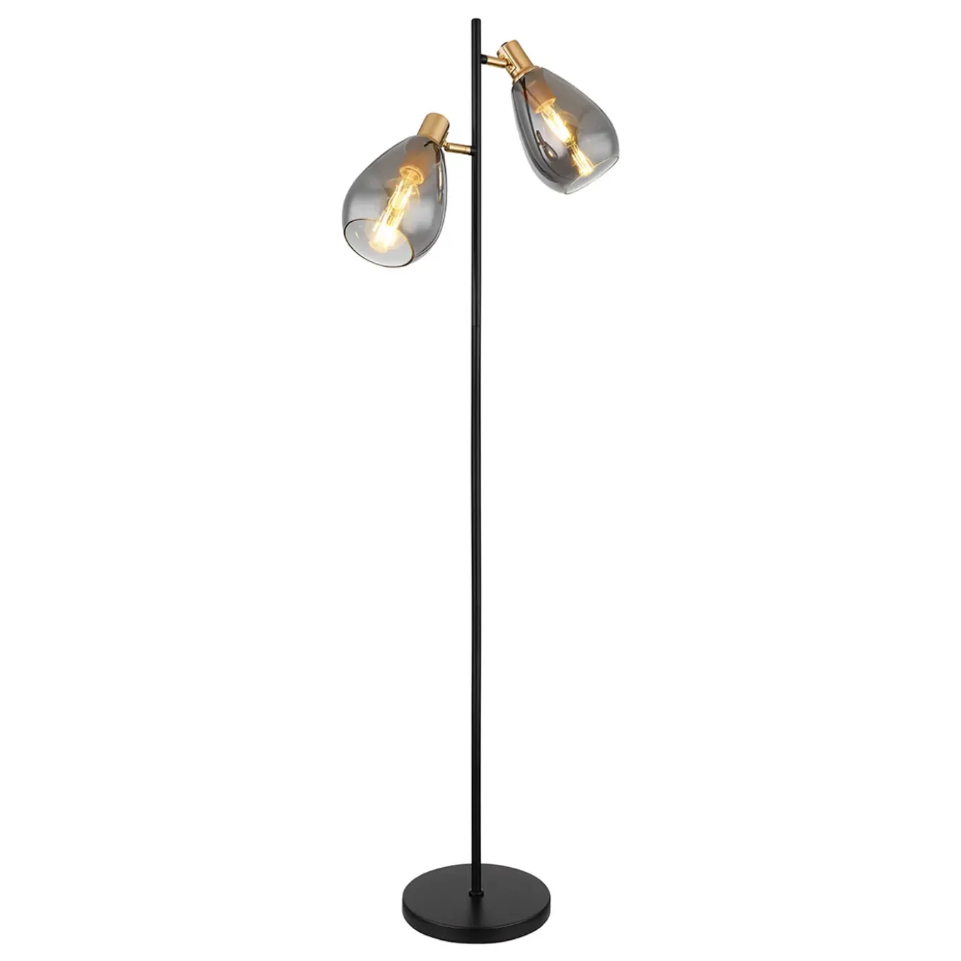 Globo Vloerlamp Fanni metaal zwart 2x E27