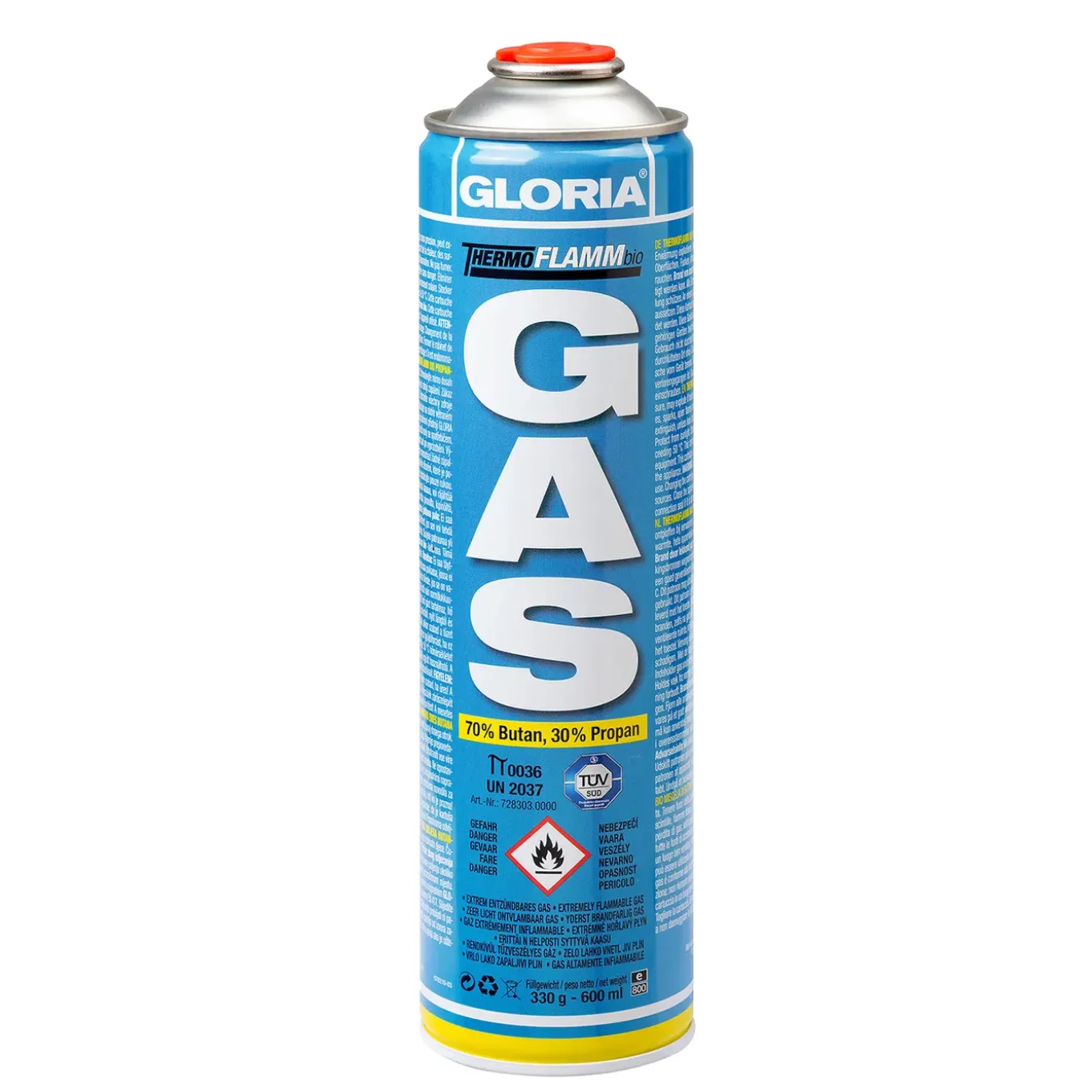 Gloria Thermoflamm Gasflesje - 600ml / 330gr