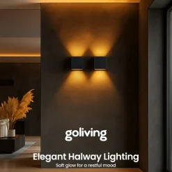 Goliving Buitenlamp Met Bewegingssensor – Wandlamp Zwart – Industrieel – Waterdichte Led