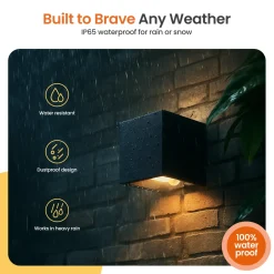 Goliving Buitenlamp Met Bewegingssensor – Wandlamp Zwart – Industrieel – Waterdichte Led