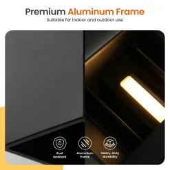 Goliving Buitenlamp Met Bewegingssensor – Wandlamp Zwart – Industrieel – Waterdichte Led