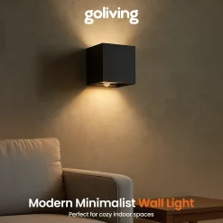 Goliving Buitenlamp Met Bewegingssensor – Wandlamp Zwart – Industrieel – Waterdichte Led
