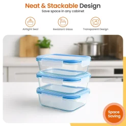 Goliving Glazen Meal Prep Bakjes - Set Van 5 Vershoudbakjes - 1l