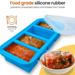 Goliving 4 In 1 Diepvriesbakjes - Vershoudbakjes - 4x250ml - Meal Prep Bakjes - Siliconen