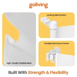 Goliving Oprolbaar Traphekje - Kinderhekje - Push & Turn - 10 Tot 150 - Mesh - Wit