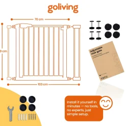 Goliving Traphekje Zonder Boren - Klembevestiging - Uitbreidbaar - Metaal - 75 T/m 103 Cm - Zwart