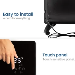 Gologi Elektrische Kachel - Verwarming - Convectorkachel - App En Touch - Tot 25m2 - 2000w - Zwart