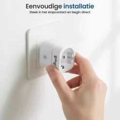 Gologi Slimme Stekker - Smart Plug - Tijdschakelaar & Energiemeter - Wifi - Wit