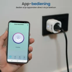 Gologi Slimme Stekker - Smart Plug - Tijdschakelaar & Energiemeter - Wifi - Wit