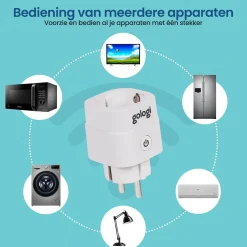 Gologi Slimme Stekker - Smart Plug - Tijdschakelaar & Energiemeter - Wifi - Wit