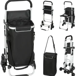 4Goodz Boodschappenkar - Trolley 40 Liter - Zwart