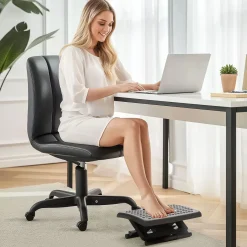 4Goodz Bureau Voetensteun/voetenbank Met Massagerollers - 3 Hoogtes
