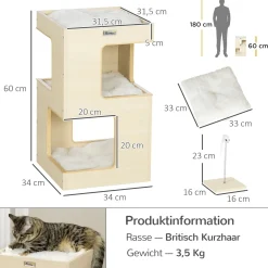 4Goodz Combiset Kattenmand En Speeltje - 3 Ligplekken Met Kussens 34x34x60 Cm