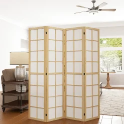 4goodz 4-delige Kamerscherm Opvouwbaar - Roomdivider Met Houten Frame